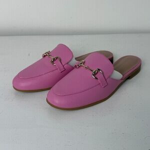 BCBG Pink Flats Bit Detail Mules Women Size 8 slippers